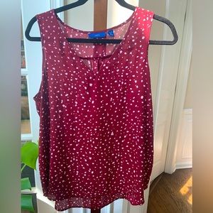 Apt 9 women’s L maroon polka dot tank top blouse